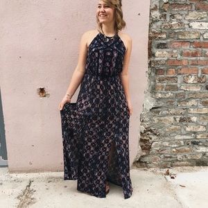 Lucky Brand navy blue maxi dress